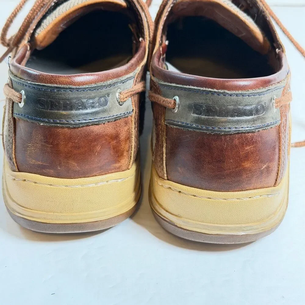 Sebago Clovehitch II Brown Leather Boat Deck Shoes Men's 9M Marine Grip 24367